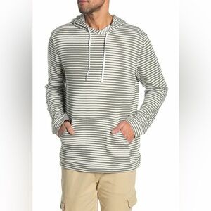 NWT Mens Onia Michael Micro Stripe Green Pullover Hoodie